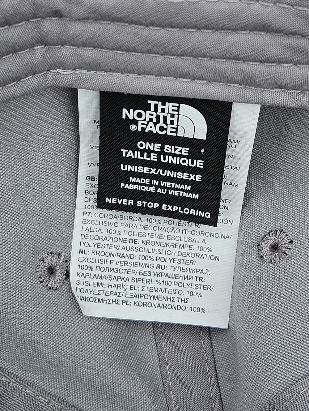 North Face Gray Logo Hat Cap Strap Back Outdoor Hiking Classic Unisex OS EUC